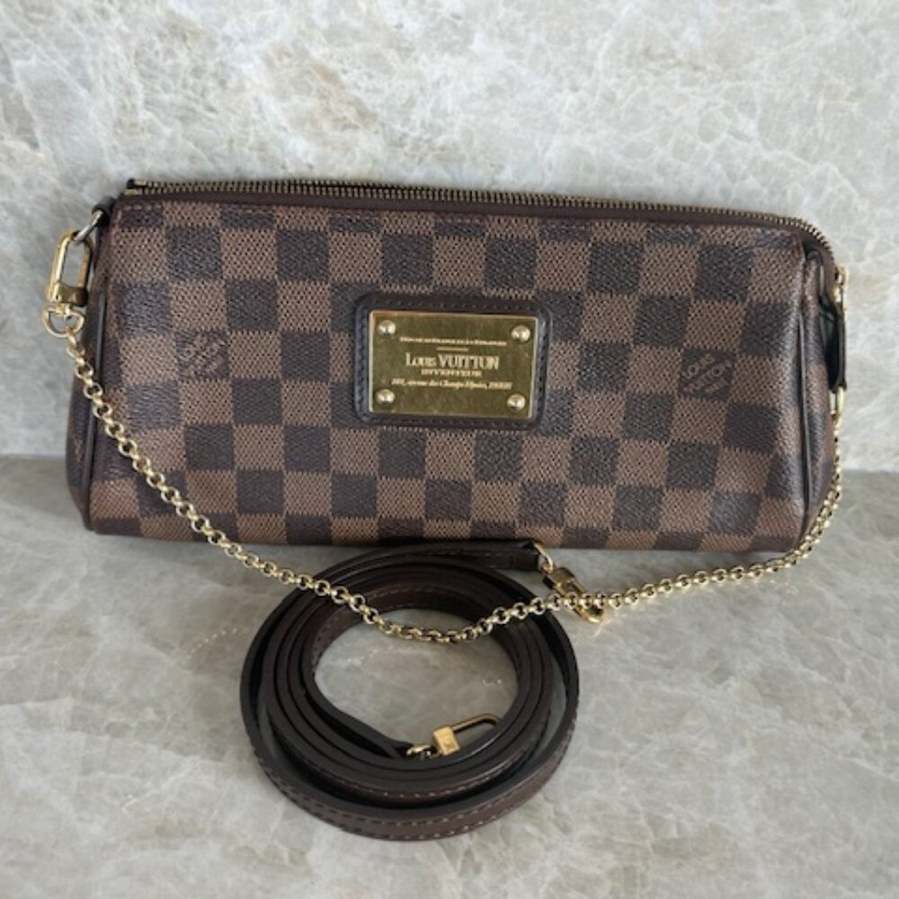 Louis Vuitton Eva Crossbody Clutch Shoulder Bag Damier Canvas